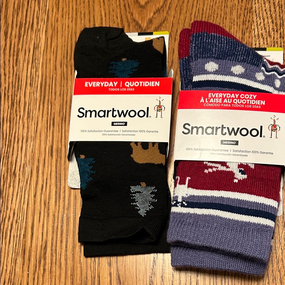Smartwool Men's Everyday Cozy Socks - Black and Burgundy